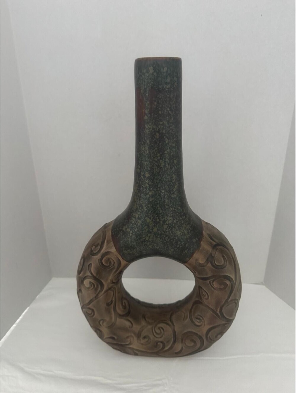 Ceramic Donut Vase / Ring Flask Studio Pottery